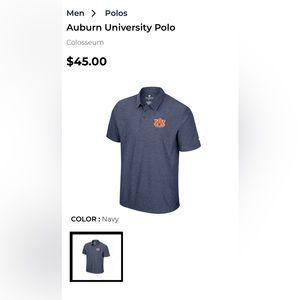 Men’s Auburn Univ polo shirt. XXL, NWOT